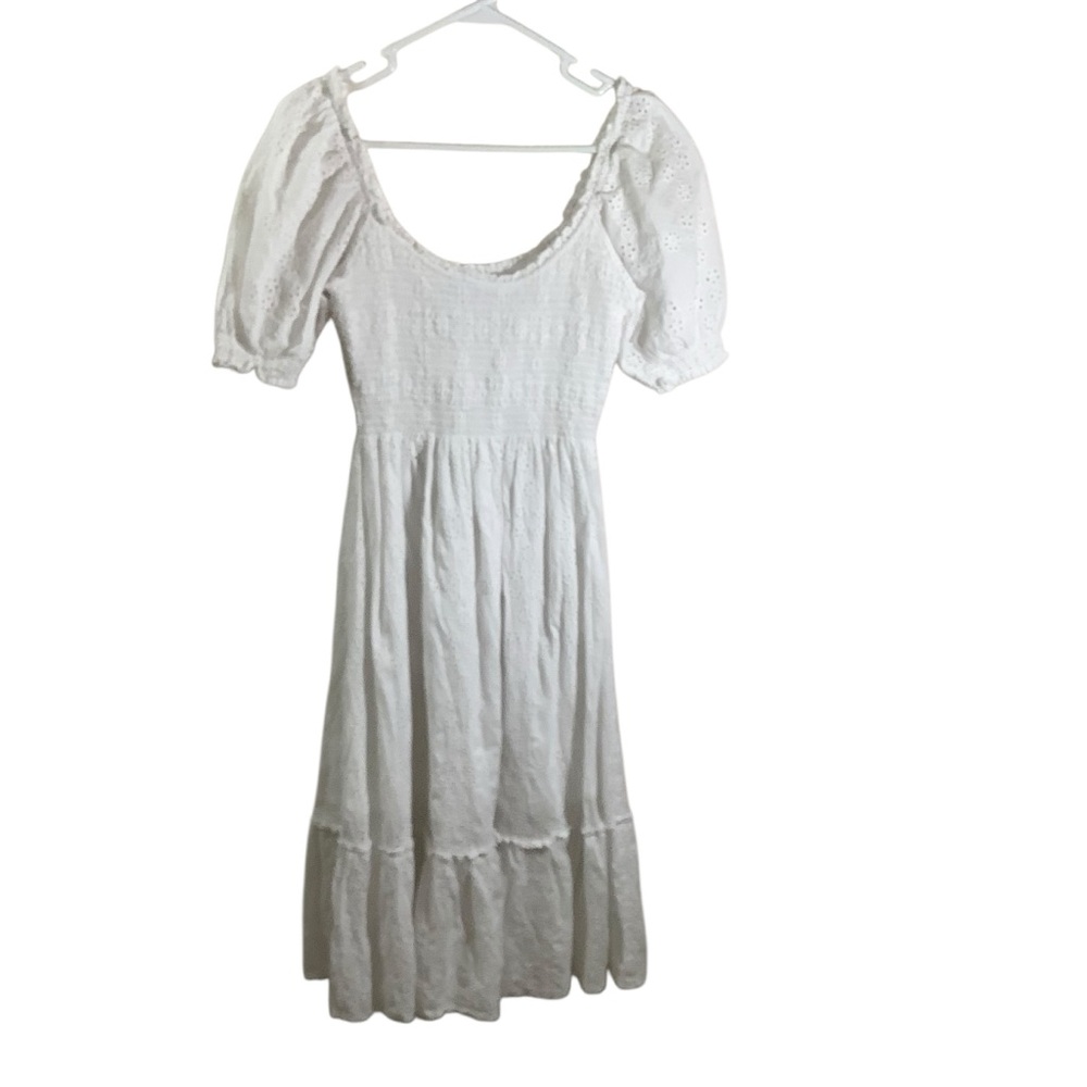 Hill House Cream Eyelet Midi Dress